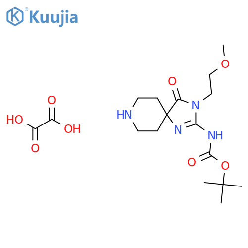 (E)-Tert-Butyl (3-(2-methoxyethyl)-4-oxo-1,3,8-triazaspiro[4.5]decan-2-ylidene)carbamate oxalate structure