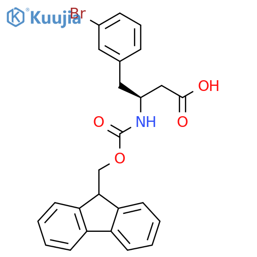 (3S)-4-(3-bromophenyl)-3-({(9H-fluoren-9-yl)methoxycarbonyl}amino)butanoic acid structure