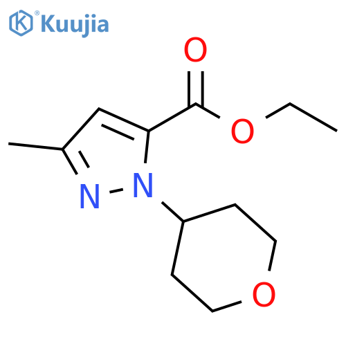 1H-Pyrazole-5-carboxylic acid, 3-methyl-1-(tetrahydro-2H-pyran-4-yl)-, ethyl ester structure