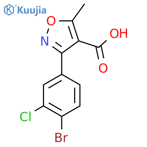 3-(4-Bromo-3-chlorophenyl)-5-methylisoxazole-4-carboxylic acid structure