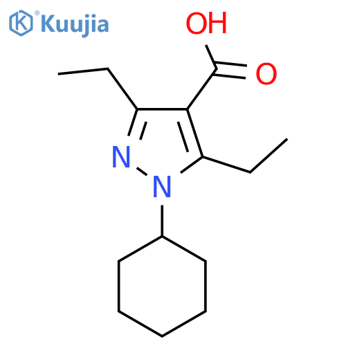 1-cyclohexyl-3,5-diethyl-1H-pyrazole-4-carboxylic acid structure
