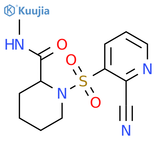 1-[(2-Cyano-3-pyridinyl)sulfonyl]-N-methyl-2-piperidinecarboxamide structure