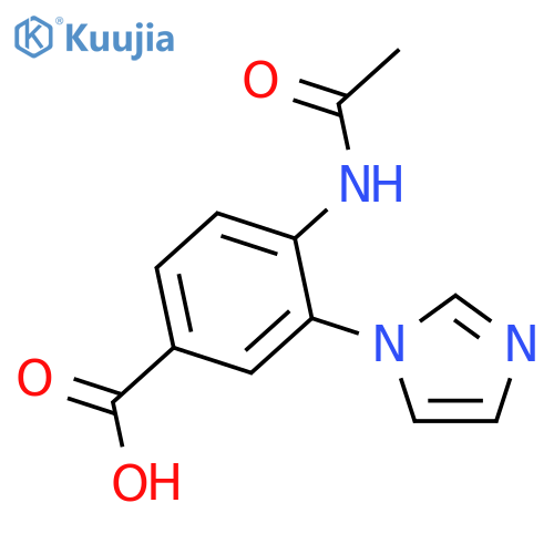Benzoic acid, 4-(acetylamino)-3-(1H-imidazol-1-yl)- structure