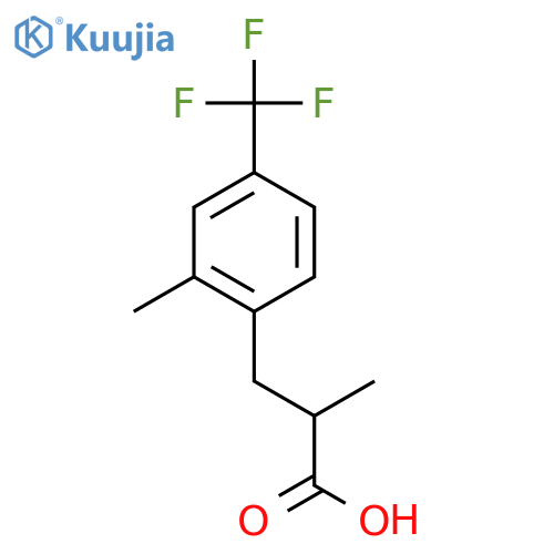2-methyl-3-2-methyl-4-(trifluoromethyl)phenylpropanoic acid structure