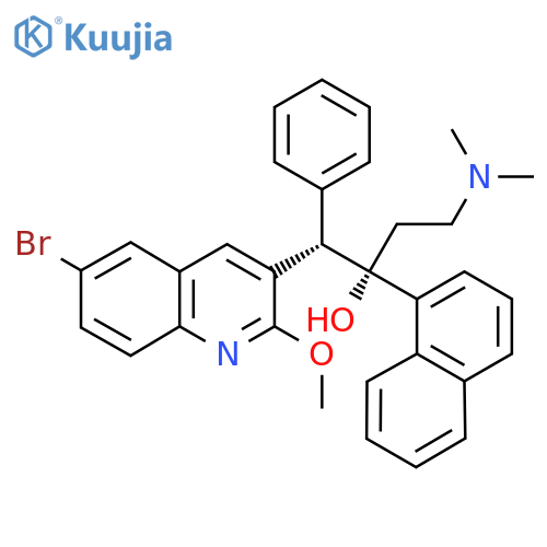 (1S,2S)-1-(6-bromo-2-methoxyquinolin-3-yl)-4-(dimethylamino)-2-(naphthalen-1-yl)-1-phenylbutan-2-ol structure