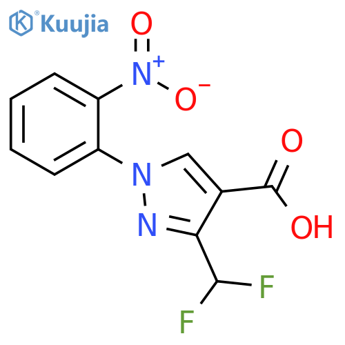 1H-Pyrazole-4-carboxylic acid, 3-(difluoromethyl)-1-(2-nitrophenyl)- structure