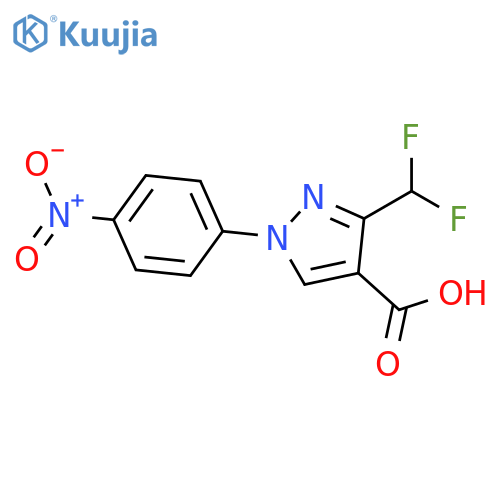 1H-Pyrazole-4-carboxylic acid, 3-(difluoromethyl)-1-(4-nitrophenyl)- structure