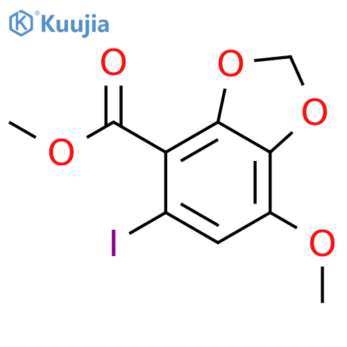 1,3-Benzodioxole-4-carboxylic acid, 5-iodo-7-methoxy-, methyl ester structure