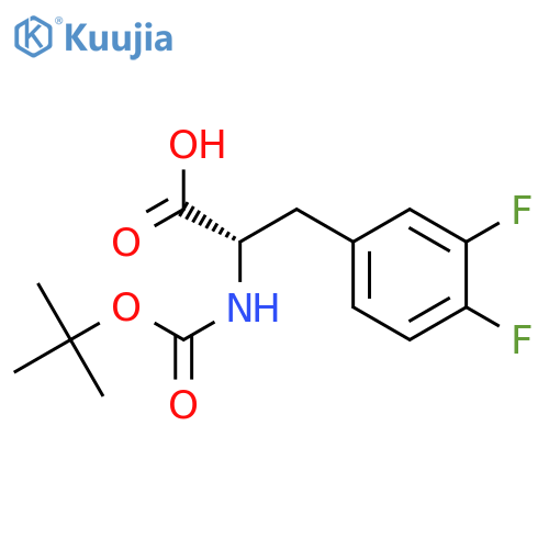 (2S)-2-[(tert-Butoxycarbonyl)amino]-3-(3,4-difluorophenyl)propionic acid structure