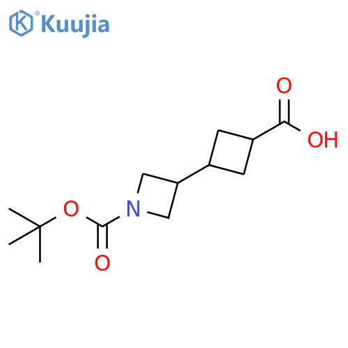 3-(1-tert-butoxycarbonylazetidin-3-yl)cyclobutanecarboxylic acid structure