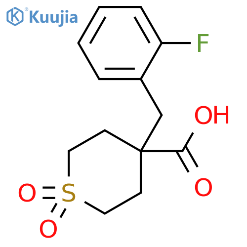 4-[(2-Fluorophenyl)methyl]-1,1-dioxo-1Lambda(6)-thiane-4-carboxylicacid structure