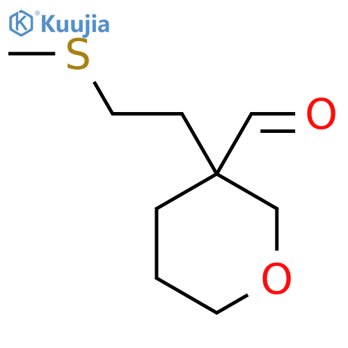 3-2-(methylsulfanyl)ethyloxane-3-carbaldehyde structure