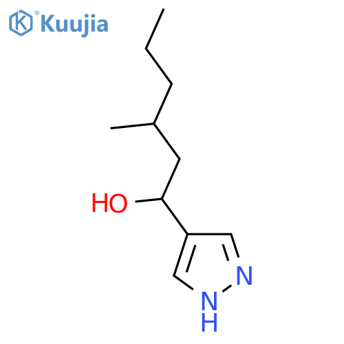 3-methyl-1-(1H-pyrazol-4-yl)hexan-1-ol structure