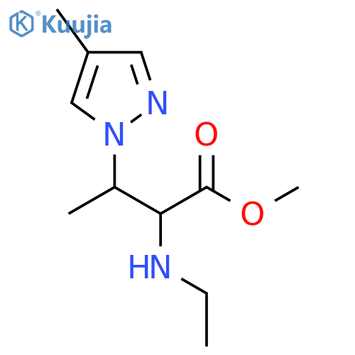 methyl 2-(ethylamino)-3-(4-methyl-1H-pyrazol-1-yl)butanoate structure