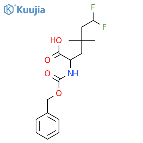 2-{(benzyloxy)carbonylamino}-6,6-difluoro-4,4-dimethylhexanoic acid structure