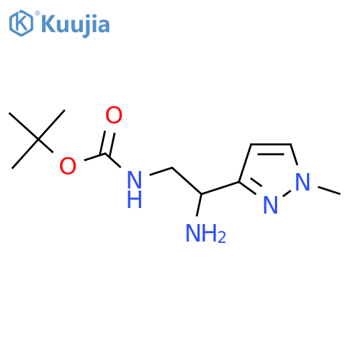 tert-butyl N-2-amino-2-(1-methyl-1H-pyrazol-3-yl)ethylcarbamate structure