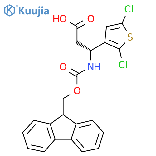 (3R)-3-(2,5-dichlorothiophen-3-yl)-3-({(9H-fluoren-9-yl)methoxycarbonyl}amino)propanoic acid structure
