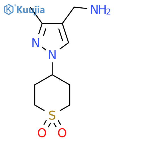 4-4-(aminomethyl)-3-methyl-1H-pyrazol-1-yl-1lambda6-thiane-1,1-dione structure