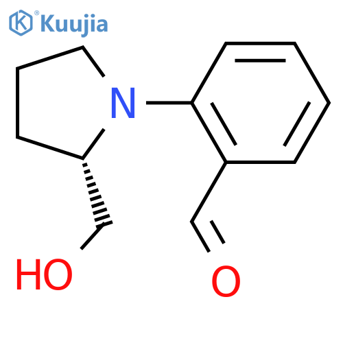 2-[(2S)-2-(hydroxymethyl)pyrrolidin-1-yl]benzaldehyde structure