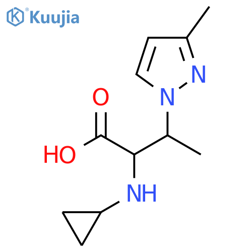 2-(cyclopropylamino)-3-(3-methyl-1H-pyrazol-1-yl)butanoic acid structure