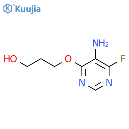 3-(5-amino-6-fluoropyrimidin-4-yl)oxypropan-1-ol structure