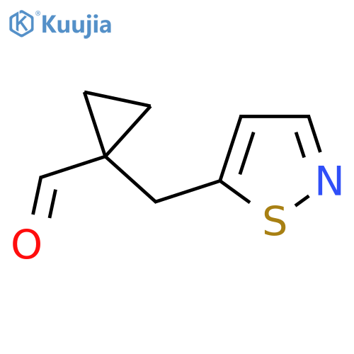 1-(1,2-thiazol-5-yl)methylcyclopropane-1-carbaldehyde structure