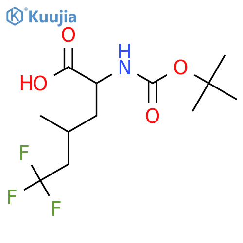 2-{(tert-butoxy)carbonylamino}-6,6,6-trifluoro-4-methylhexanoic acid structure