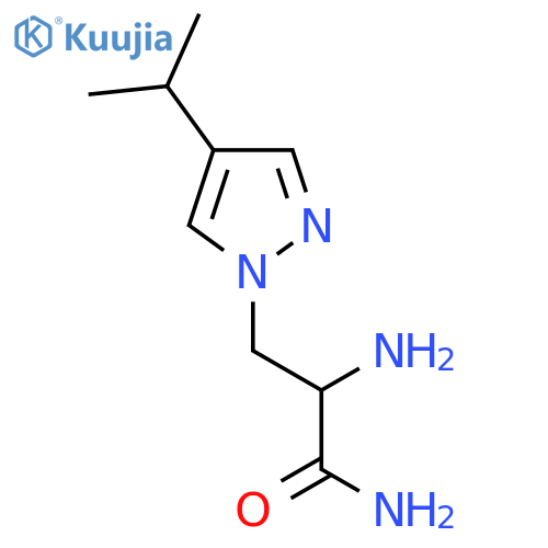 2-amino-3-4-(propan-2-yl)-1H-pyrazol-1-ylpropanamide structure