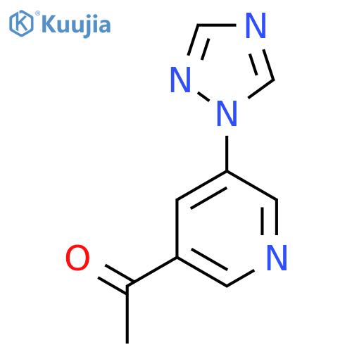 1-5-(1H-1,2,4-triazol-1-yl)pyridin-3-ylethan-1-one structure