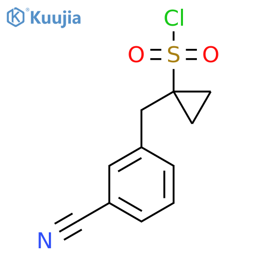 1-(3-cyanophenyl)methylcyclopropane-1-sulfonyl chloride structure
