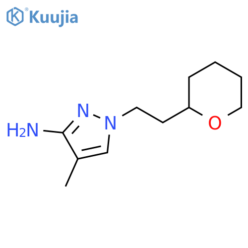 4-methyl-1-2-(oxan-2-yl)ethyl-1H-pyrazol-3-amine structure