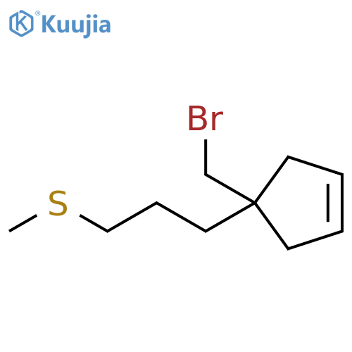 Cyclopentene, 4-(bromomethyl)-4-[3-(methylthio)propyl]- structure