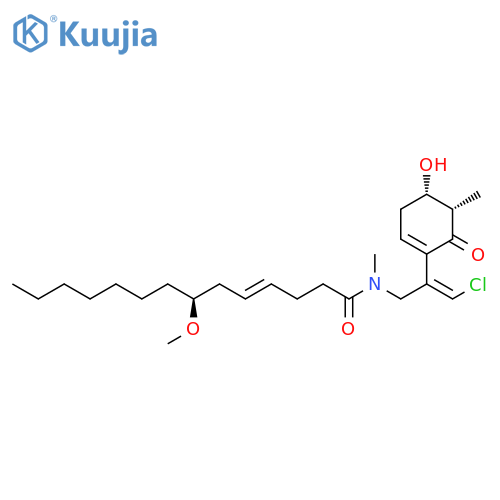 4-Tetradecenamide, N-[(2E)-3-chloro-2-[(4S,5S)-4-hydroxy-5-methyl-6-oxo-1-cyclohexen-1-yl]-2-propen-1-yl]-7-methoxy-N-methyl-, (4E,7S)- structure