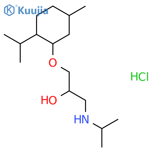 1-{[5-methyl-2-(propan-2-yl)cyclohexyl]oxy}-3-[(propan-2-yl)amino]propan-2-ol hydrochloride structure