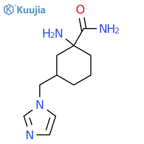 1-amino-3-(1H-imidazol-1-yl)methylcyclohexane-1-carboxamide structure