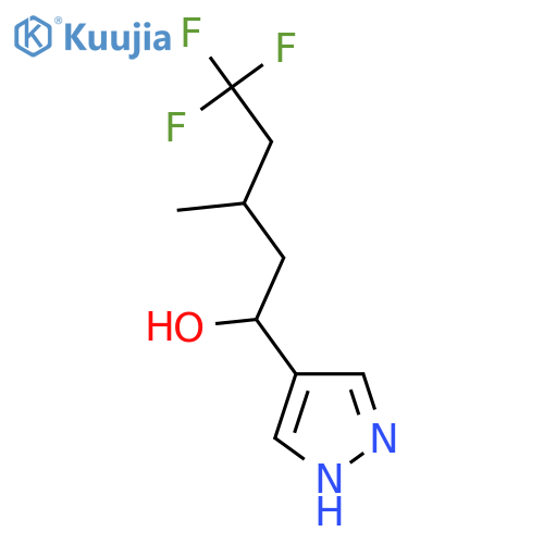 5,5,5-trifluoro-3-methyl-1-(1H-pyrazol-4-yl)pentan-1-ol structure