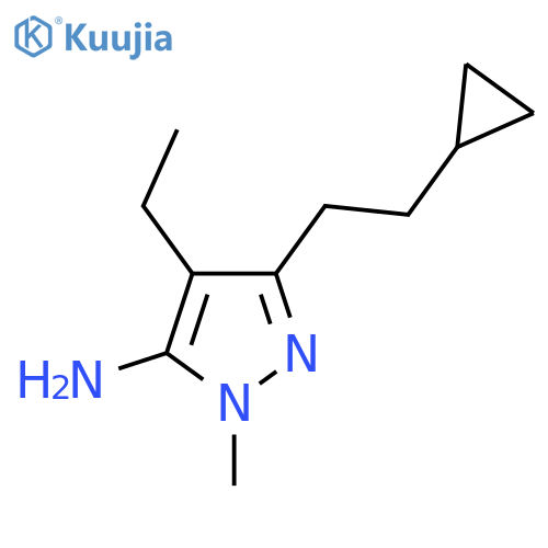 3-(2-cyclopropylethyl)-4-ethyl-1-methyl-1H-pyrazol-5-amine structure