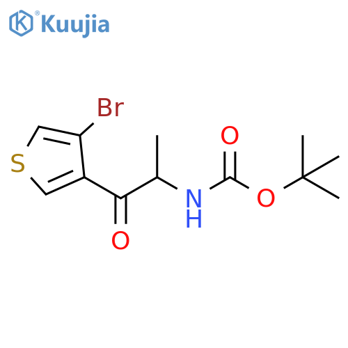 Carbamic acid, N-[2-(4-bromo-3-thienyl)-1-methyl-2-oxoethyl]-, 1,1-dimethylethyl ester structure