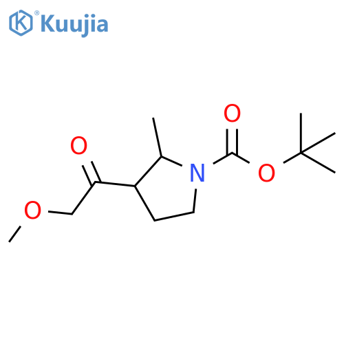 1-Pyrrolidinecarboxylic acid, 3-(2-methoxyacetyl)-2-methyl-, 1,1-dimethylethyl ester structure