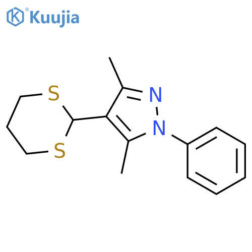 3,5-Dimethyl-4-(1,3-dithian-yl)-1-phenylpyrazole structure