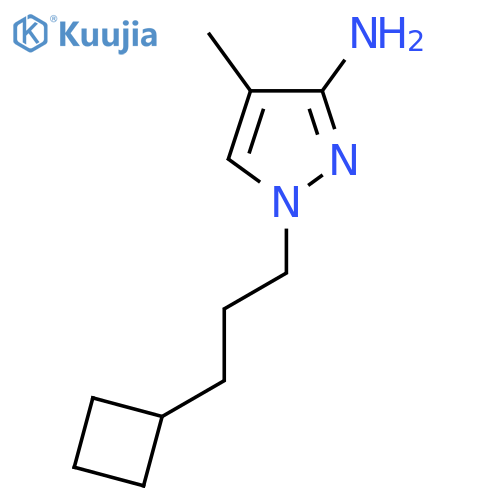 1-(3-cyclobutylpropyl)-4-methyl-1H-pyrazol-3-amine structure