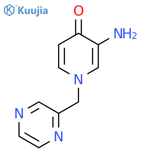 3-amino-1-(pyrazin-2-yl)methyl-1,4-dihydropyridin-4-one structure