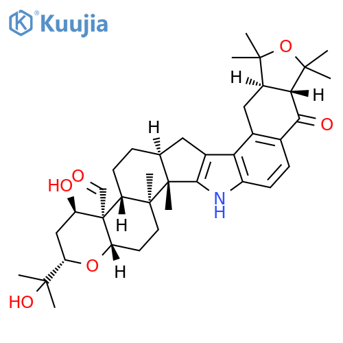 2H-1-Benzopyrano[5',6':6,7]indeno[1,2-b]isobenzofuro[5,6-e]indole-4a(4bH)-carboxaldehyde, 3,4,5,6,6a,7,8,8a,9,11,11a,12,15,15b,15c,16,17,17a-octadecahydro-4-hydroxy-2-(1-hydroxy-1-methylethyl)-9,9,11,11,15b,15c-hexamethyl-12-oxo-, (2S,4R,4aS,4bR,6aS,8aR,11aR,15bS,15cS,17aS)- structure