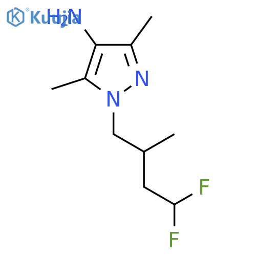 1-(4,4-difluoro-2-methylbutyl)-3,5-dimethyl-1H-pyrazol-4-amine structure