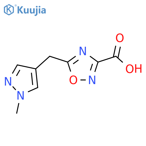 5-(1-methyl-1H-pyrazol-4-yl)methyl-1,2,4-oxadiazole-3-carboxylic acid structure