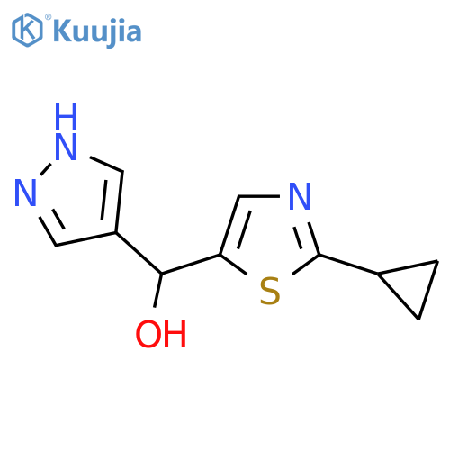 (2-cyclopropyl-1,3-thiazol-5-yl)(1H-pyrazol-4-yl)methanol structure