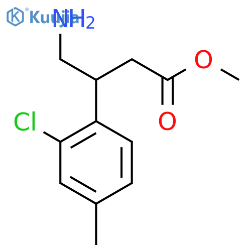 methyl 4-amino-3-(2-chloro-4-methylphenyl)butanoate structure