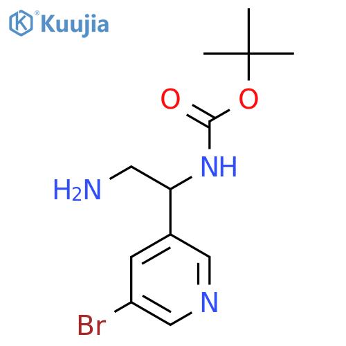 tert-butyl N-2-amino-1-(5-bromopyridin-3-yl)ethylcarbamate structure