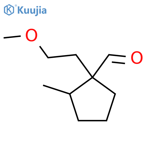 1-(2-methoxyethyl)-2-methylcyclopentane-1-carbaldehyde structure