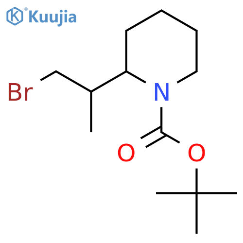 tert-butyl 2-(1-bromopropan-2-yl)piperidine-1-carboxylate structure